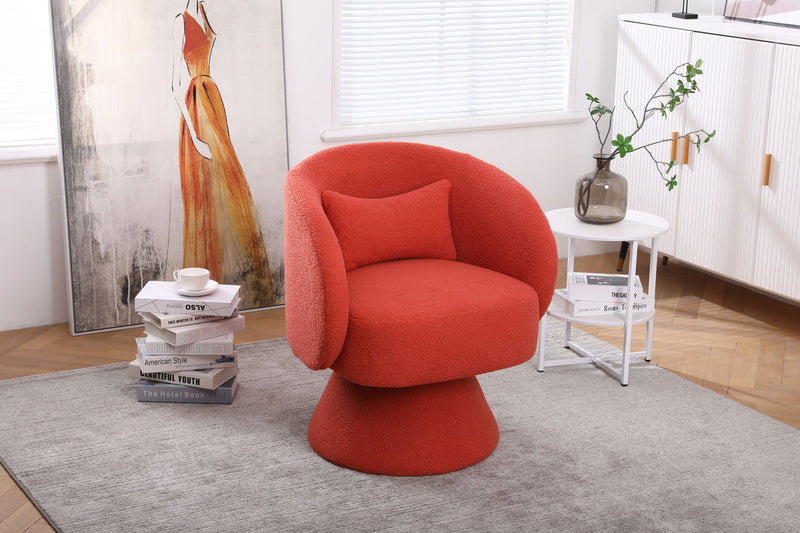 Swivel Accent Chair, Armchair Round Barrel Chair In Fabric For Living Room Bedroom