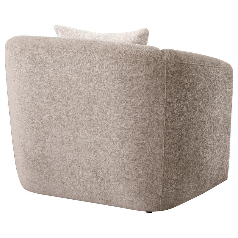 Townsend - Chenille Upholstered Rolled Arm Chair - Latte