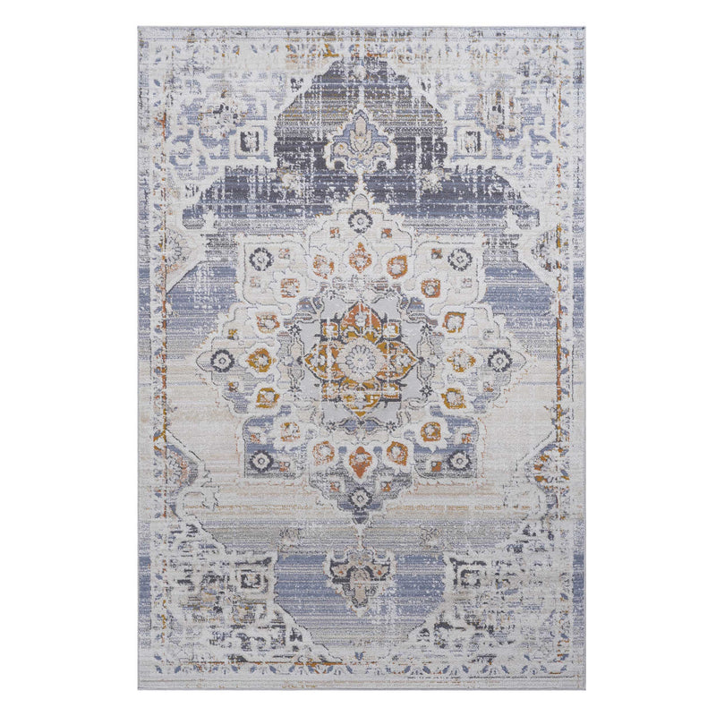 8' x 10' Medallion Non-Shedding Living Room Bedroom Dining Home Office Stylish And Stain Resistant Area Rug - Cream / Gold