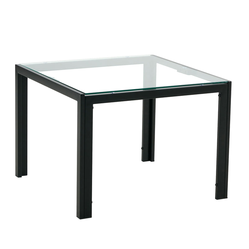 Coffee Table (Set of 2), Square Modern Table With Tempered Glass Finish For Living Room