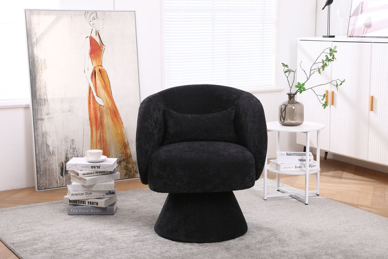 Swivel Accent Chair, Armchair Round Barrel Chair In Fabric For Living Room Bedroom