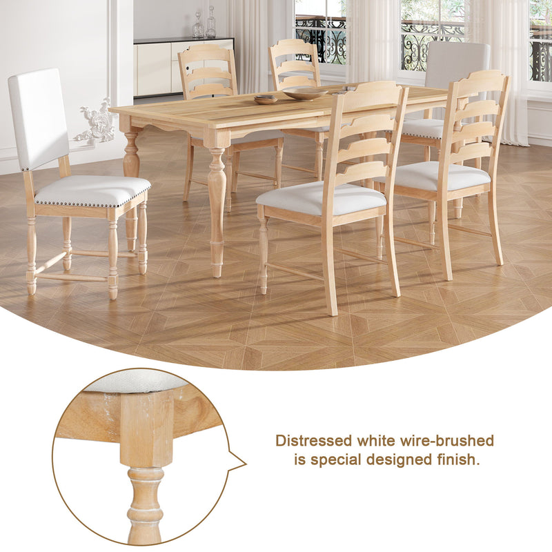 Topmax - Vintage Traditional Extendable Dining Table Set With Removable Leaf