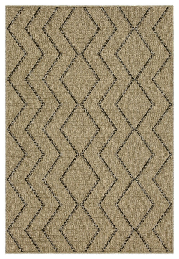 Earth - 5'3" X 7'3" Indoor / Outdoor Area Rug - Black / Natural