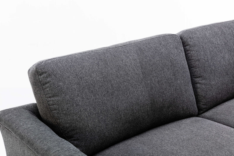 Stanton - Linen Sofa With Tufted Arms - Dark Gray