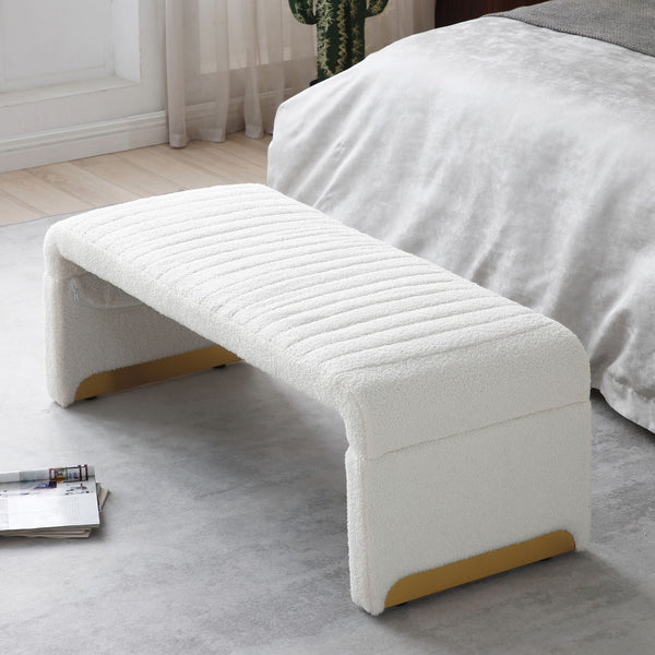 Modern Upholstered End Of Bed Bench Ottoman