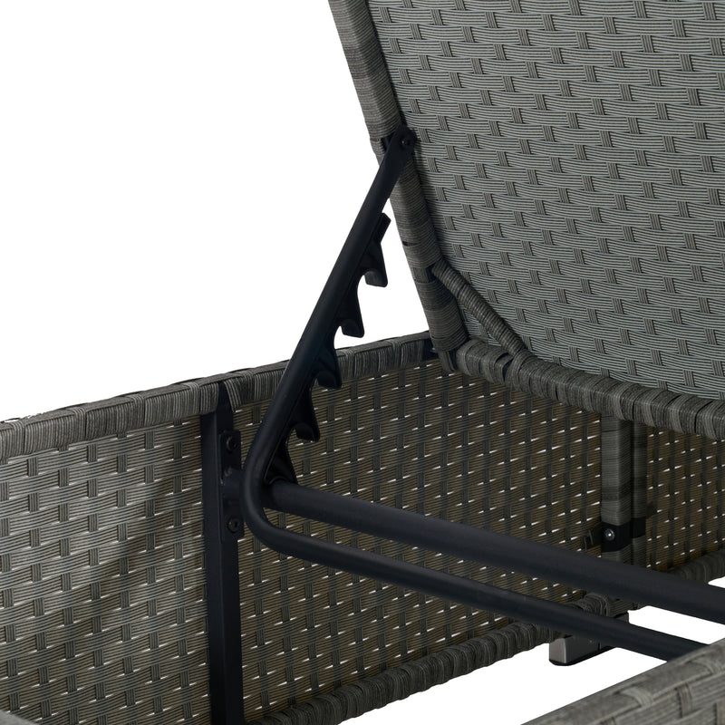 Outdoor Sofa Pe Rattan Furniture Deck Chair - Gray