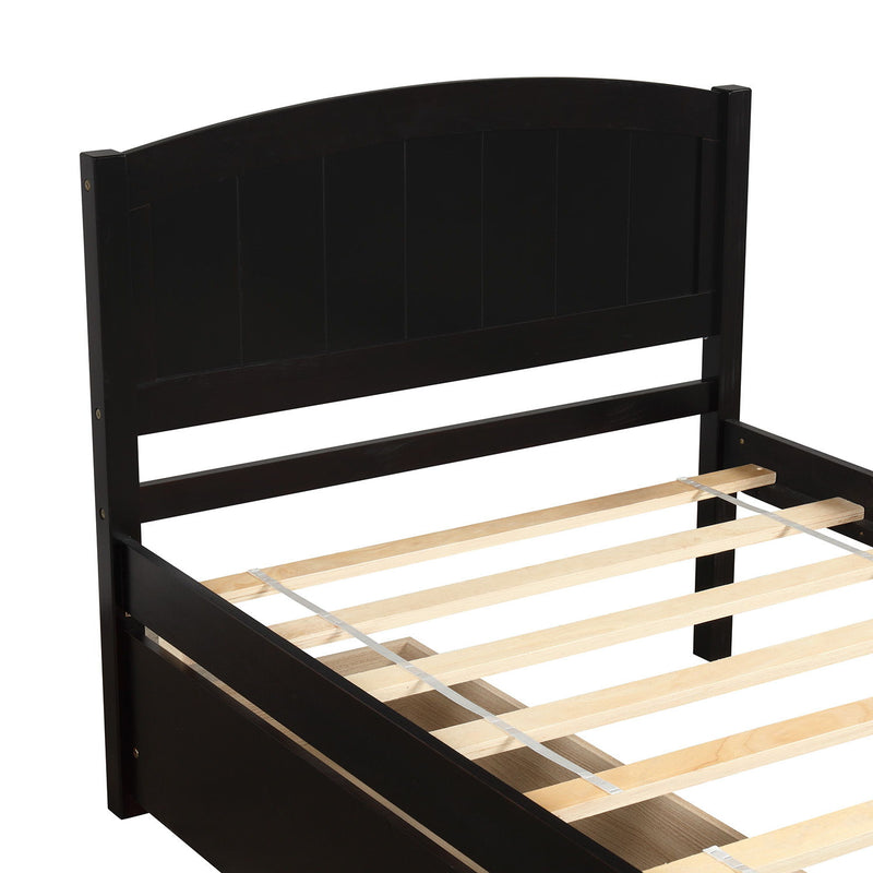 Twin Size Platform Bed With Two Drawers - Espresso