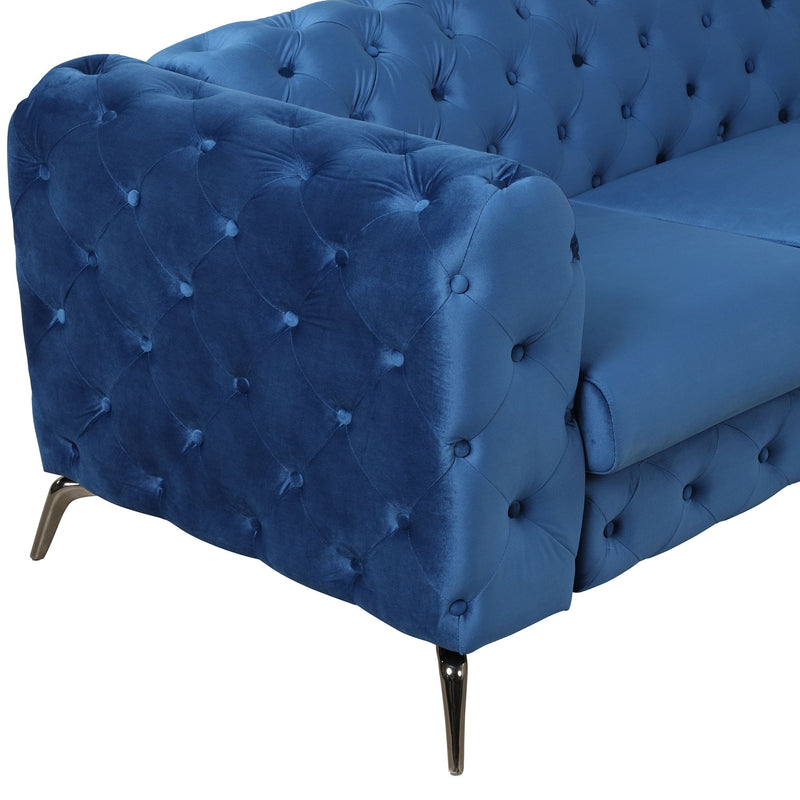 Velvet Upholstered Loveseat Sofa, Modern Loveseat Sofa With Button Tufted Back, 2 Person Loveseat Sofa Couch For Living Room, Bedroom, Or Small Space