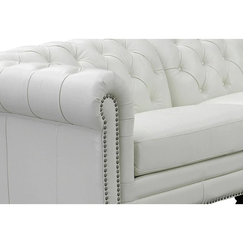 Aliso - Leather L-Shaped Convertible Sectional - Off White