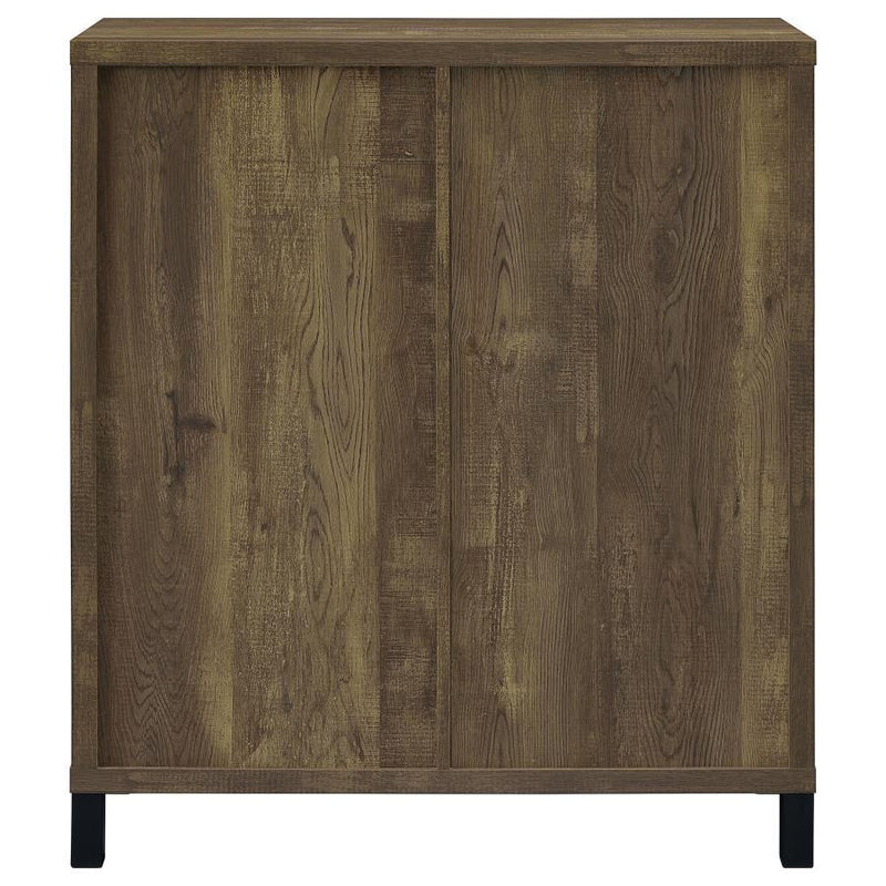 Arlington - Sliding Door Home Bar Wine Cabinet - Rustic Oak