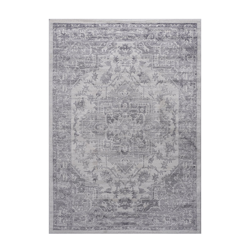 Marfi - 6' x 9' Oriental Non-Shedding Living Room Bedroom Dining Home Office Stylish And Stain Resistant Area Rug - Silver