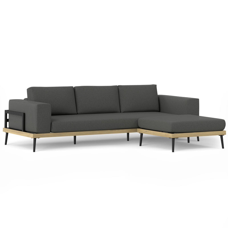 Jett - Outdoor 2 Piece Sofa / Sectional - Slate Grey