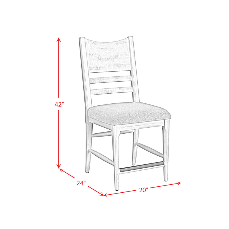 Rogen Rustic - 5 Piece Counter Height Dining Set (Round Table And Four Chairs) - Rustic White