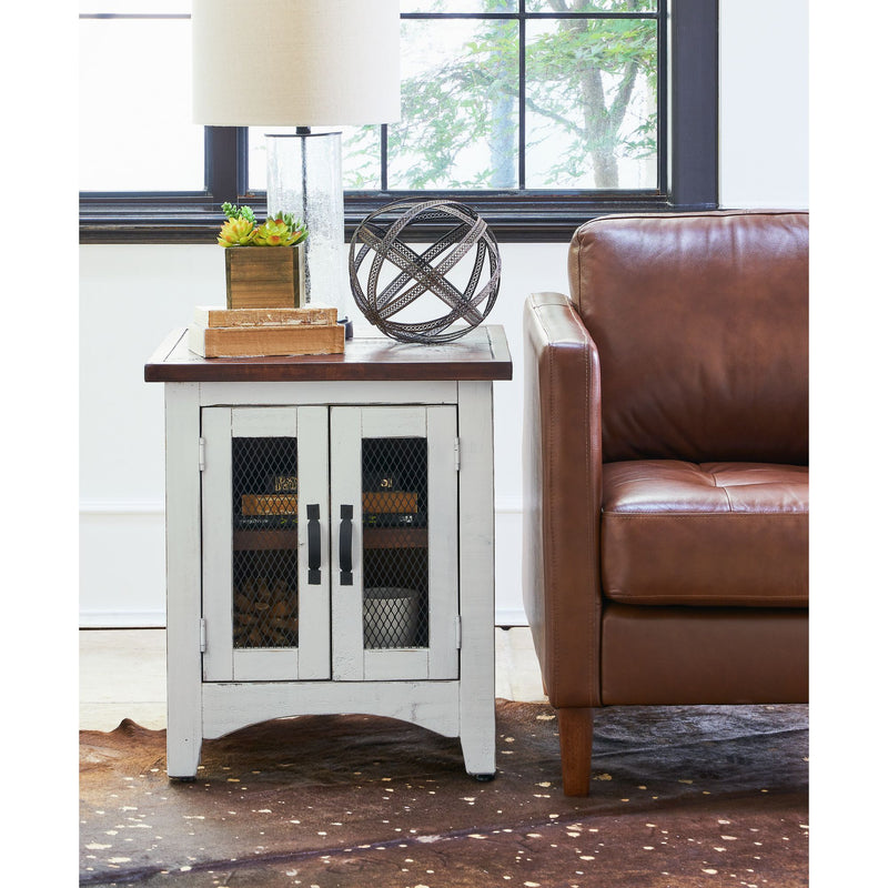 Thomas - End Table White With Brown Top