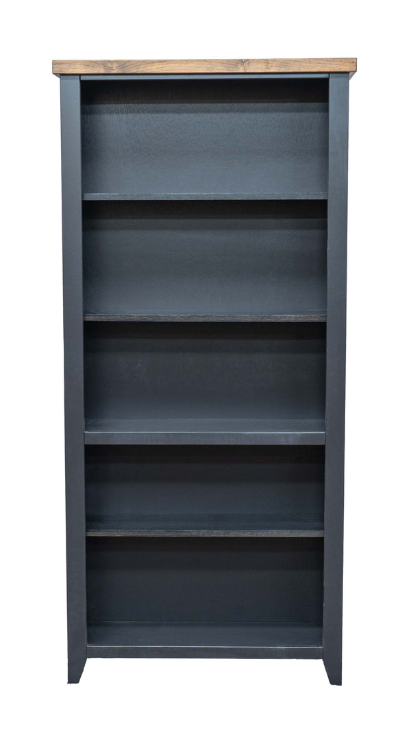 Bridgevine Home - Essex 72" High 5-Shelf Bookcase - Black and Whiskey Finish