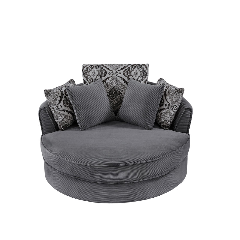 Swivel Accent Barrel Chair With 5 Movable Pillow 360° Swivel Round Sofa Chair For Living Room, Bedroom, Hotel