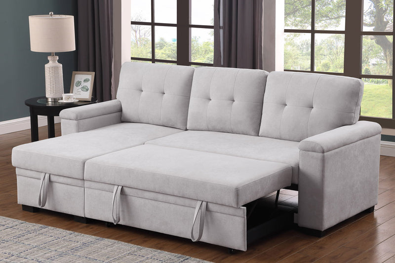 Lucca II - 84.5"W Reversible Sleeper Sectional Sofa with Storage Chaise