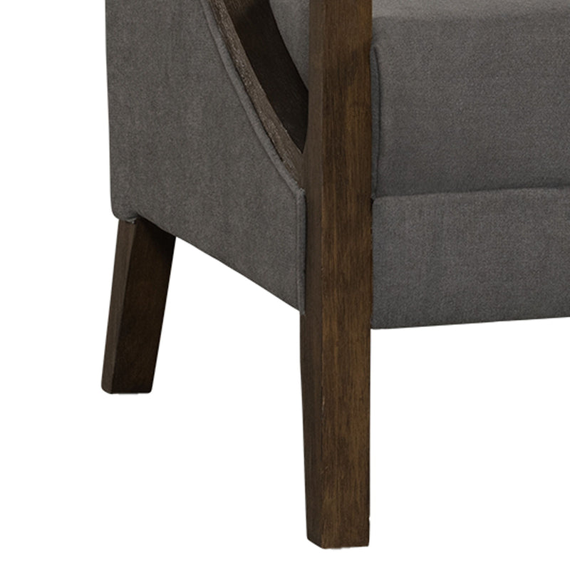 Hopkins - Chair With Brown Arm - Columbia Charcoal