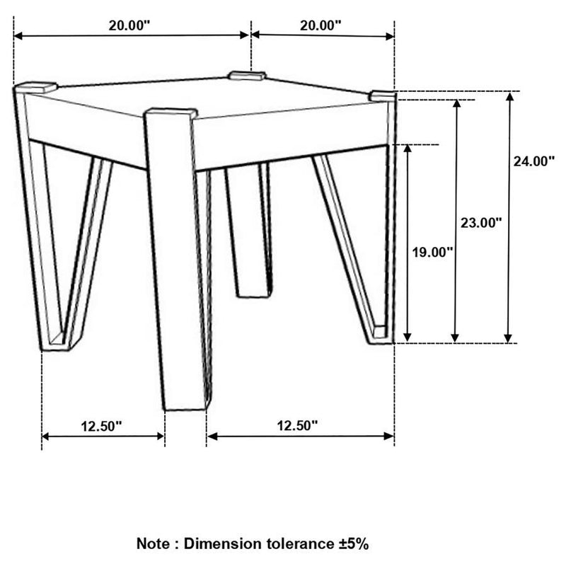 Winston - Wooden Square Top End Table - Natural And Matte Black