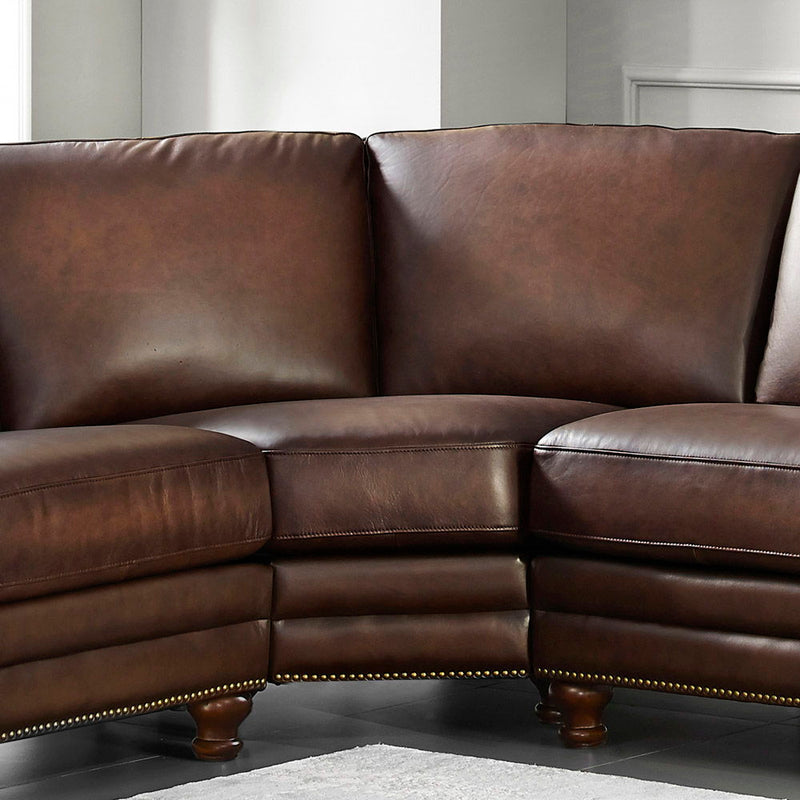 Belfast - Leather Sectional - Brown