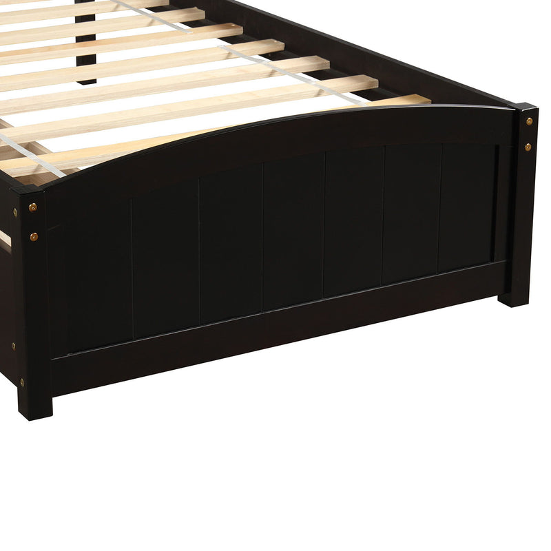 Twin Size Platform Bed With Two Drawers - Espresso