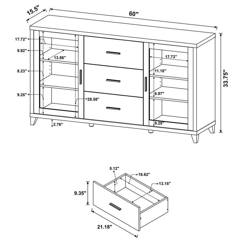 Lewes - 2-Door TV Stand With Adjustable Shelves - Cappuccino