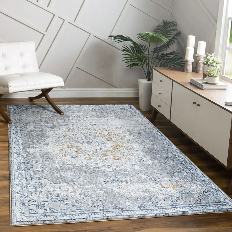 Legacy - 2'7" X 7' Polypropylene Area Rug - Multi / White