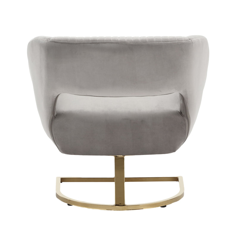 Coolmore - Upholstered Tufted Living Room Chair Textured Linen, Accent Chair With Metal Stand