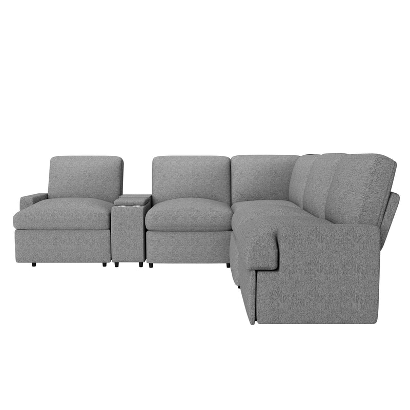 Power Recliner Corner Sofa Home Theater Reclining Sofa Sectional Couches With Storage Box, Cup Holders, USB Ports And Power Socket For Living Room