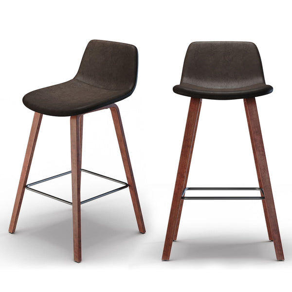 Addy - 26" Counter Stool (Set of 2) - Distressed Brown