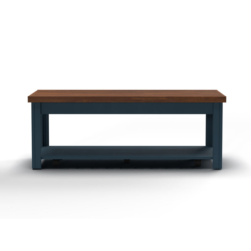 Nantucket - 14" Chairside Table - Blue Denim & Whiskey