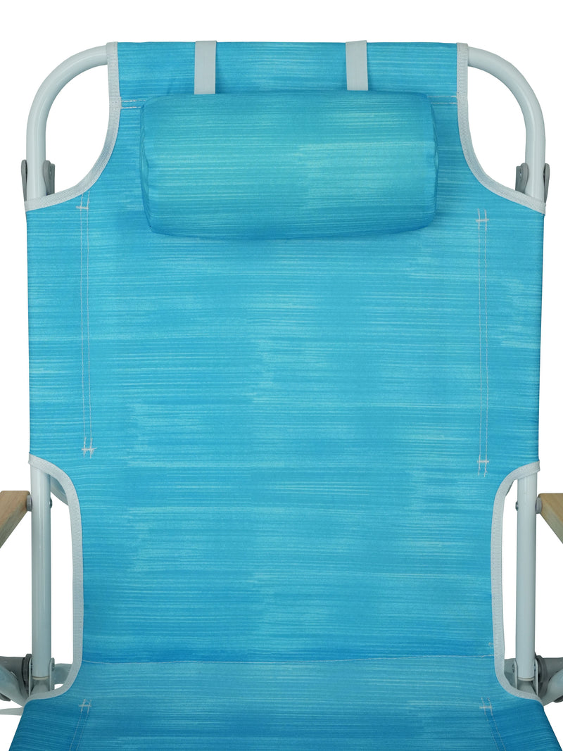 Backpack Beach Chair For Adults, Beach Towel, 5 Position Chair With Pouch Folding Lightweight Positions Back Pack, 1 Piece - Aqua Blue