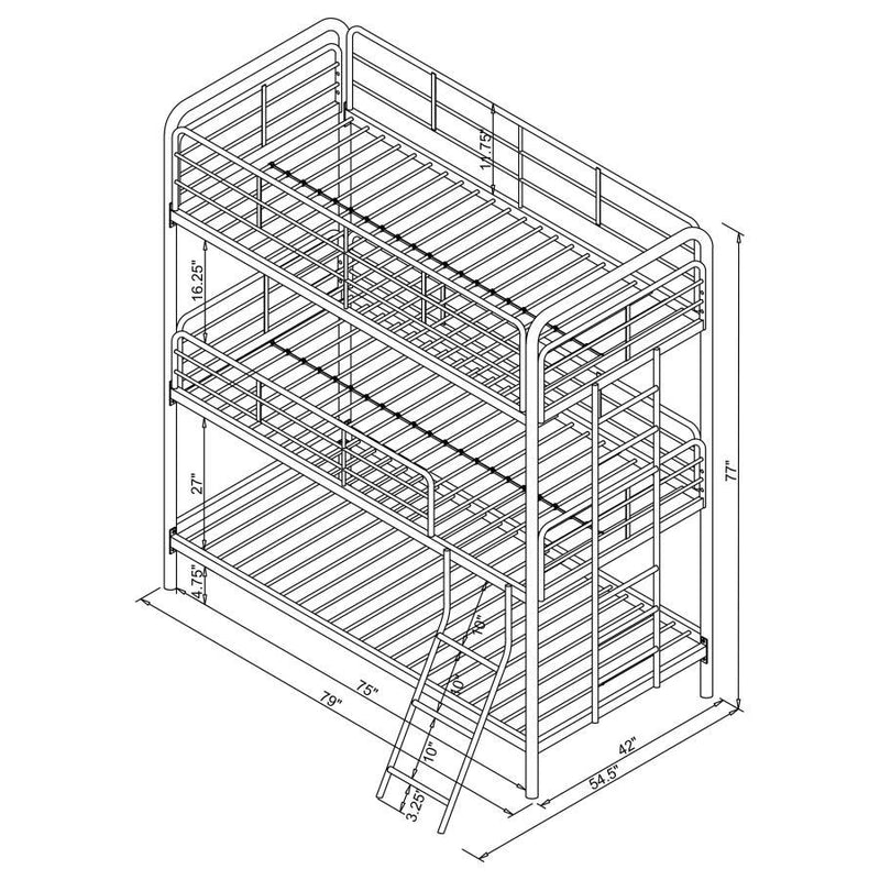 Garner - Triple Bunk Bed With Ladder