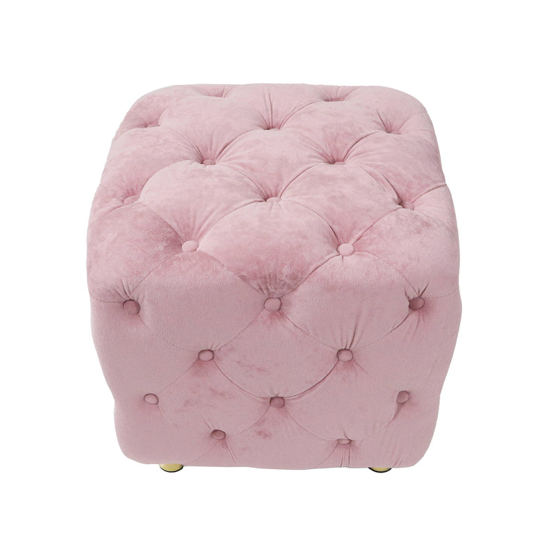 Modern Velvet Upholstered Ottoman, Exquisite Small End Table, Soft Foot Stool, Dressing Makeup Chair, Comfortable Seat For Living Room, Bedroom, Entrance