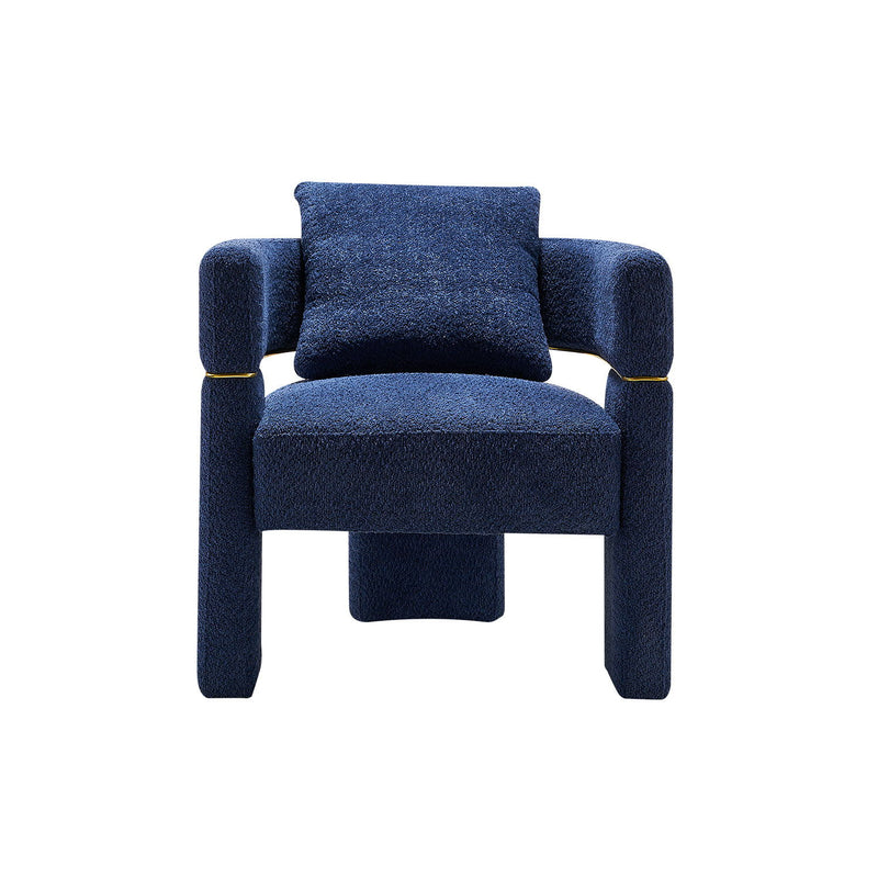 Wide Boucle Upholstered Accent Chair