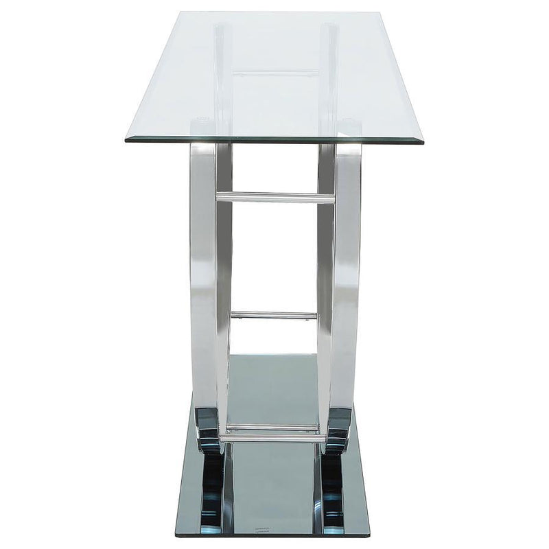 Danville - U-Shaped Sofa Table - Chrome