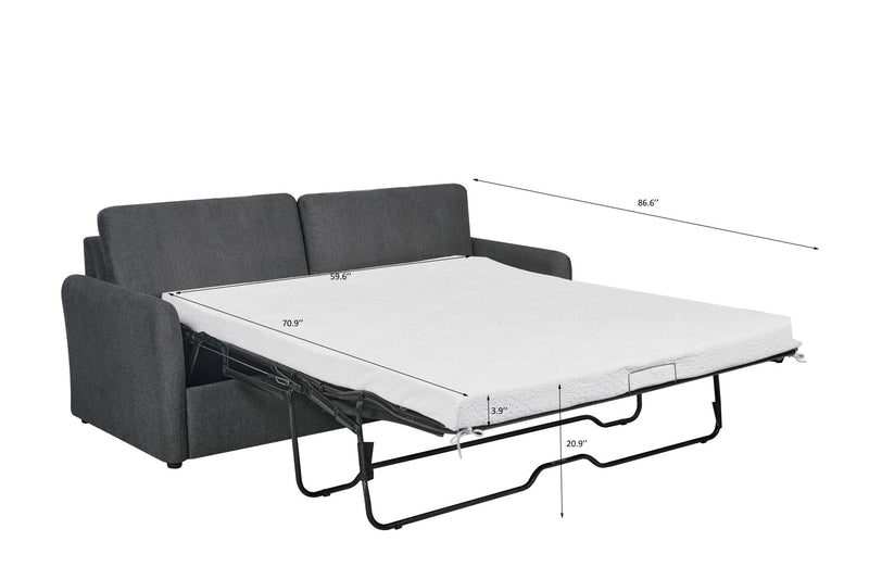 Sleeper Sofa Pull Out Bed, Convertible Sofa Bed Couch 2 In 1, With Foam Mattress For Living Room