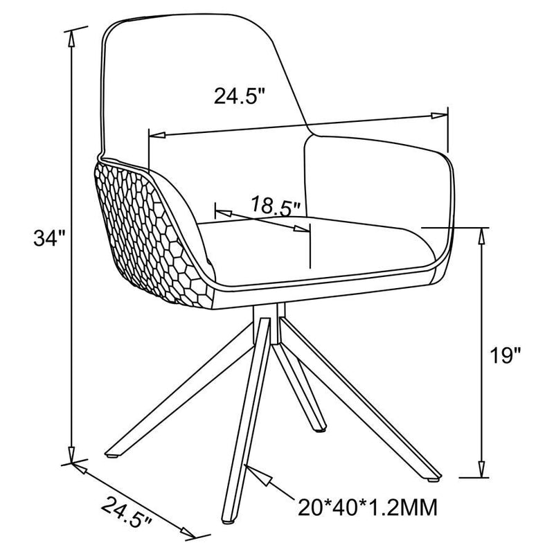 Abby - Flare Arm Side Chair - Light Gray And Chrome