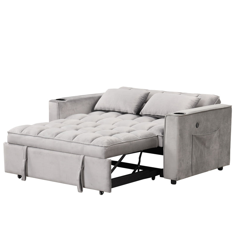 Multi Functional Sofa Bed With Cup Holder And USB Port For Living Room Or Apartments