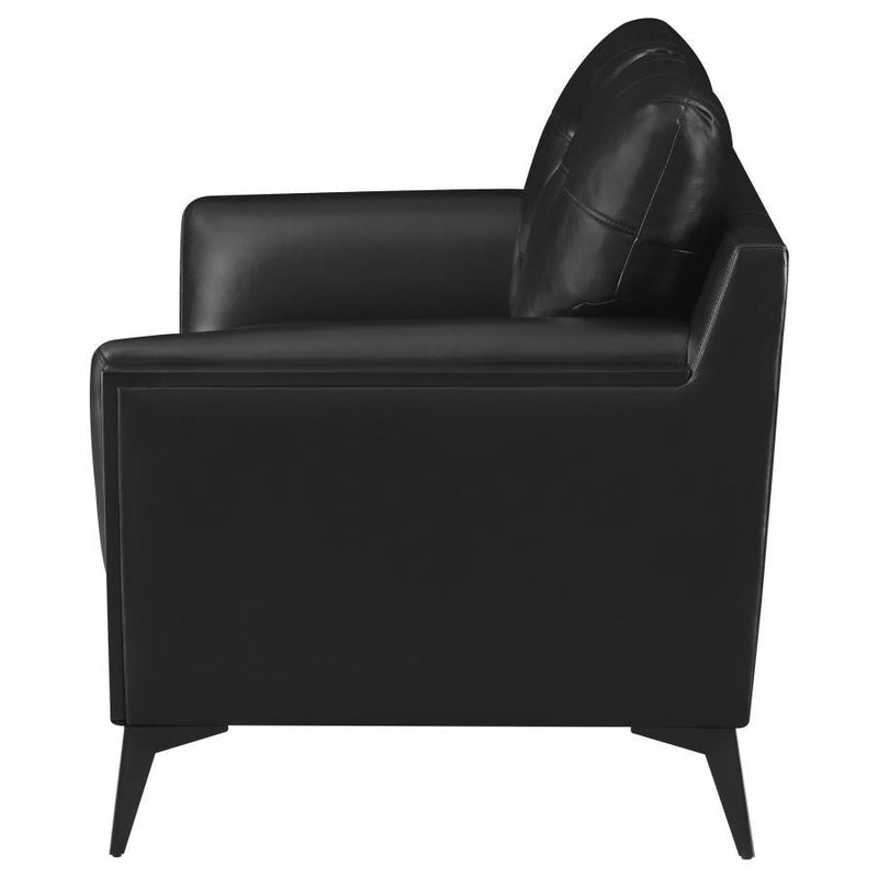 Moira - Upholstered Tufted Loveseat With Track Arms - Black