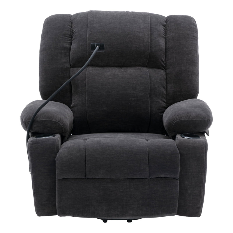 Power Lift Recliner Chair Electric Recliner For Elderly Recliner Chair With Massage And Heating Functions, Remote, Phone Holder Side Pockets And Cup Holders For Living Room