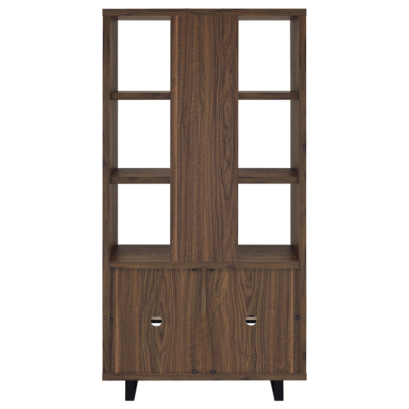 Maddox - 3-Shelf Cabinet Bookcase - Walnut