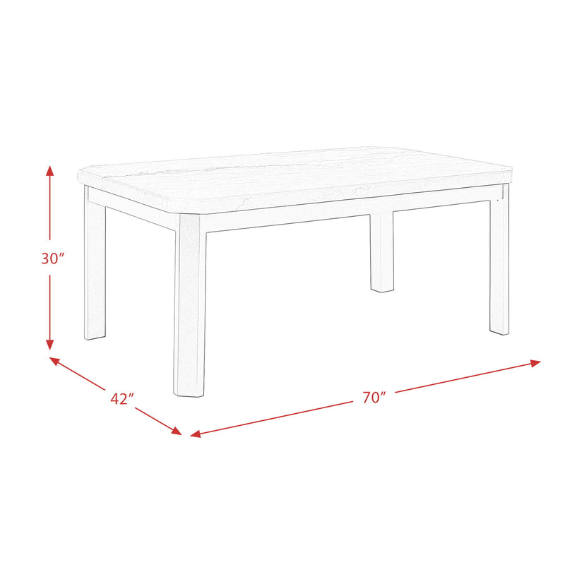 Francesca - 5 Piece Rectangular Dining Set Table & Four Chairs - Gray