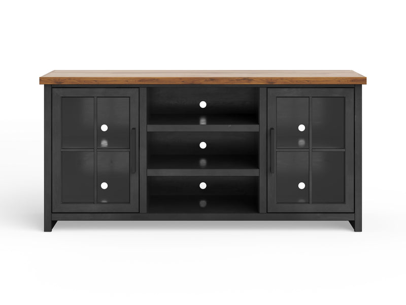 Essex - 67" TV Stand Console For TVs Up To 80" - Black And Whiskey