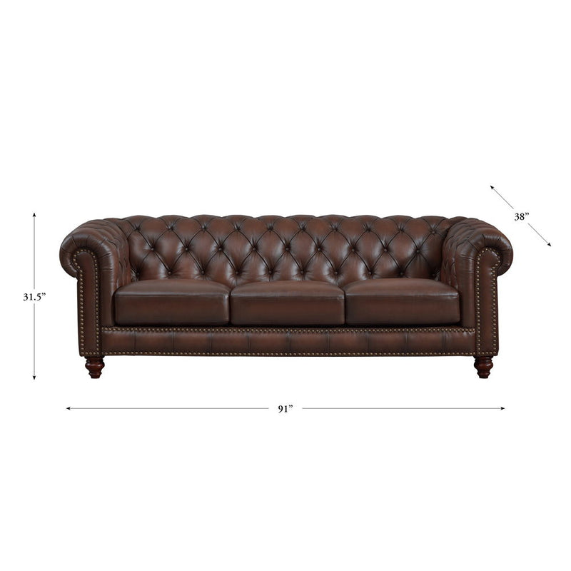 Alton Bay - Top Grain Leather Sofa Couch - Brown