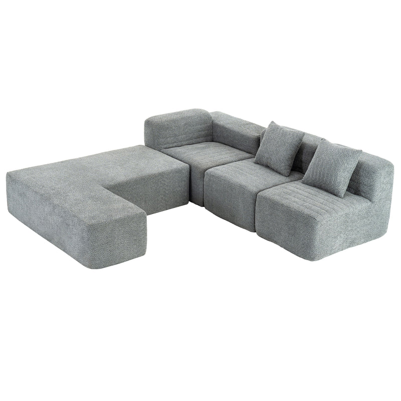 Sectional Sofa Full-Compressed Sofa Couch Free-Combined Sofa For Living Room