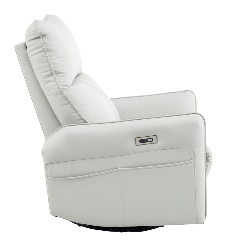 29.92" 270 Power Swivel Rocker Recliner Chair, Electric Glider Reclining Sofa With USB Ports, Power Swivel Glider, Rocking Chair Nursery Recliners For Living Room Bedroom