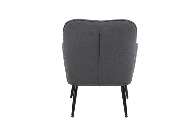 Modern Mid-Century Chair Linen Sherpa Armchair