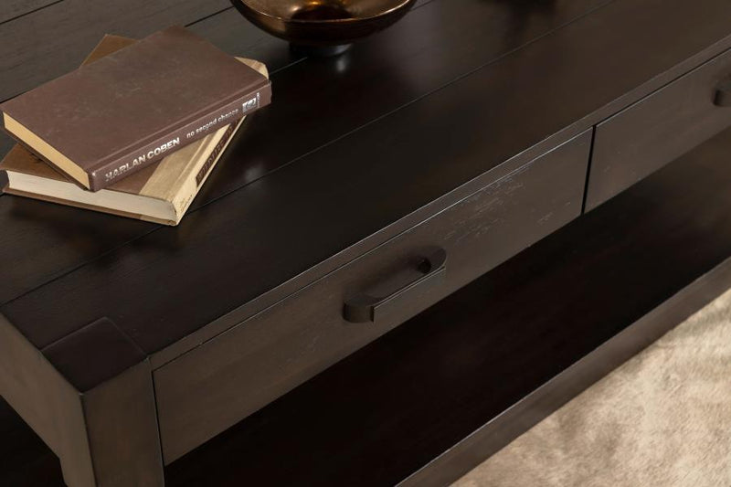 Meredith - 2-Drawer Coffee Table - Coffee Bean