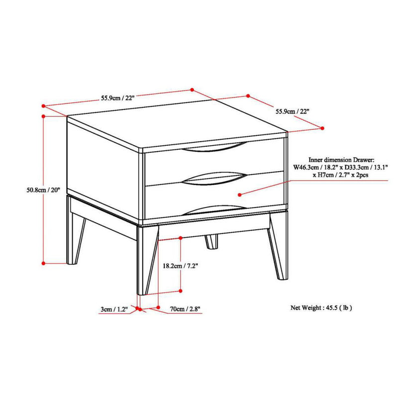 Harper - End Table - Teak